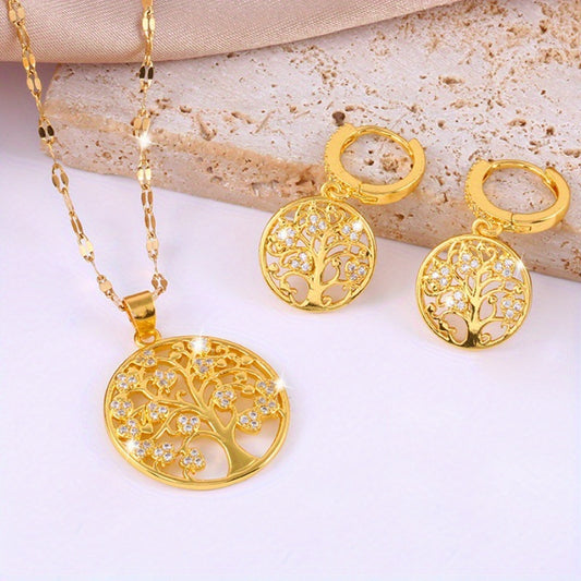 Златен дамски комплект дървото на живота