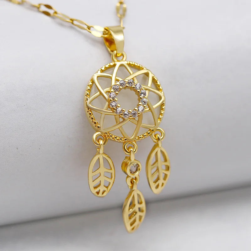 Златно дамско колие капан за сънища. Обява номер 90