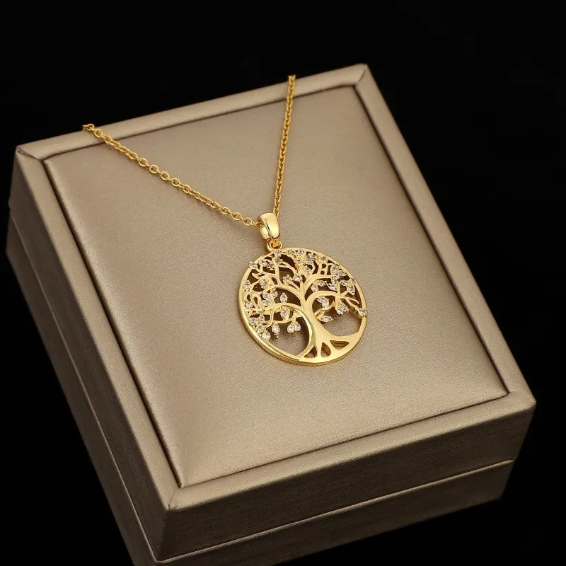 Златно дамско колие дървото на живота 2