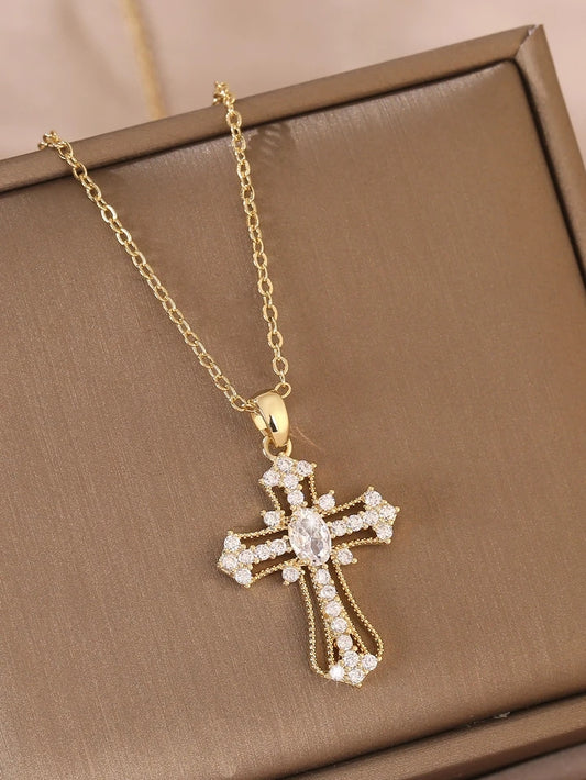 Златно кръстче с ланче от медицинско злато