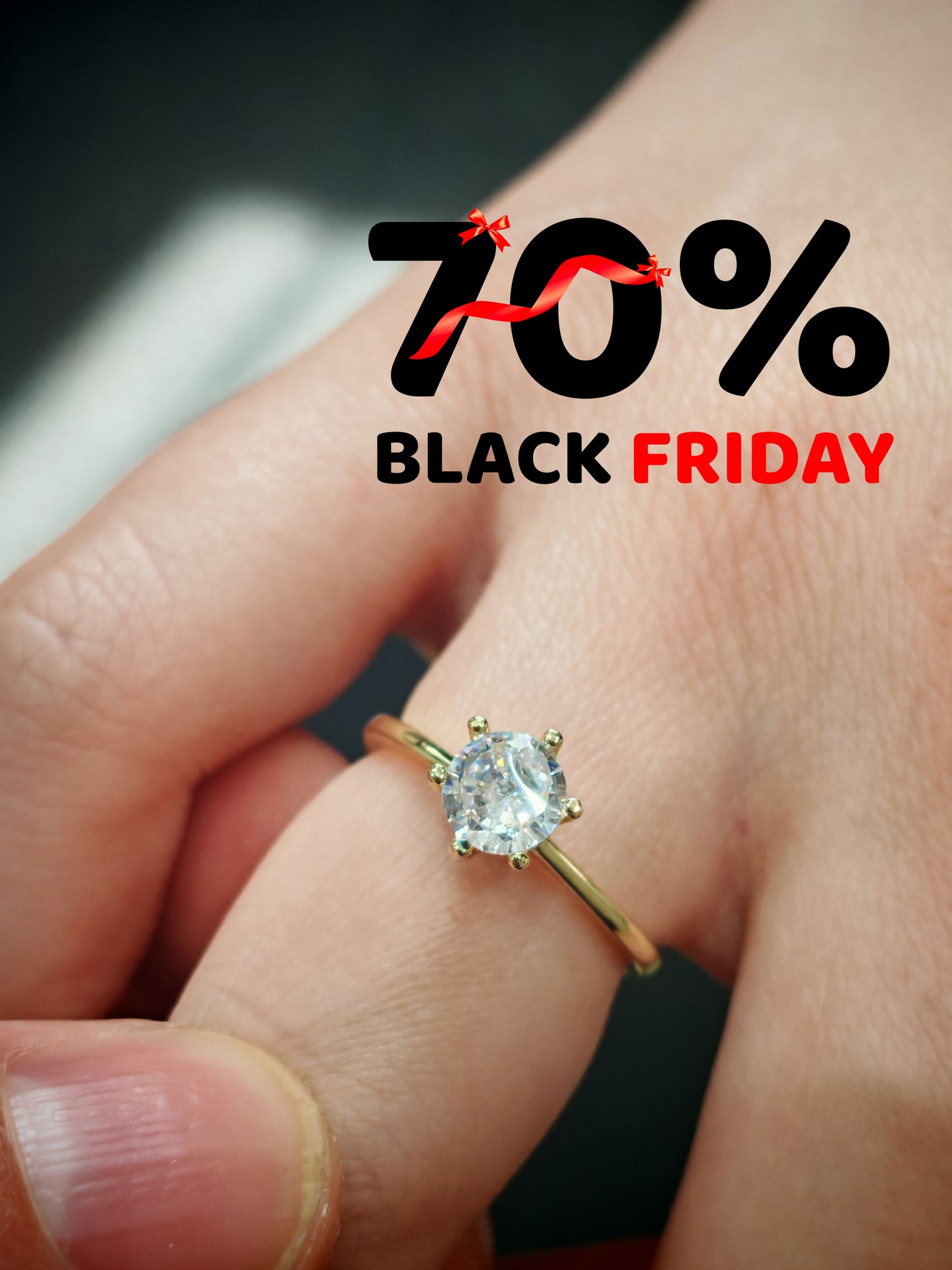 Златен пръстен класик. Красив камък цирконии. Намалена цена за черния петък ! Обява номер 6