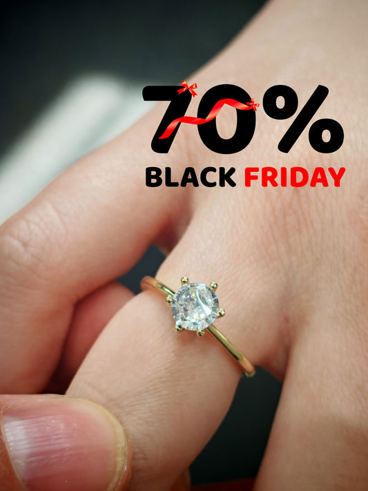 Златен пръстен класик. Красив камък цирконии. Намалена цена за черния петък ! Обява номер 6