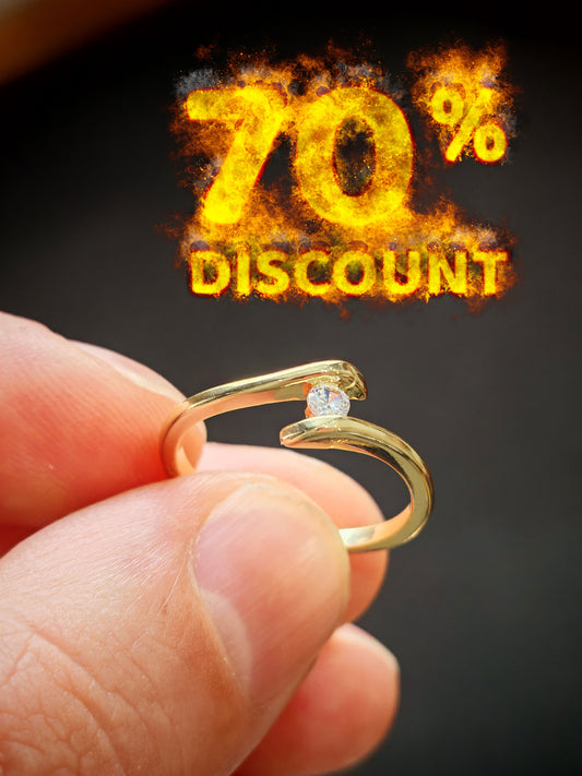 Златен дамски пръстен пламтяща любов. Обява номер 63