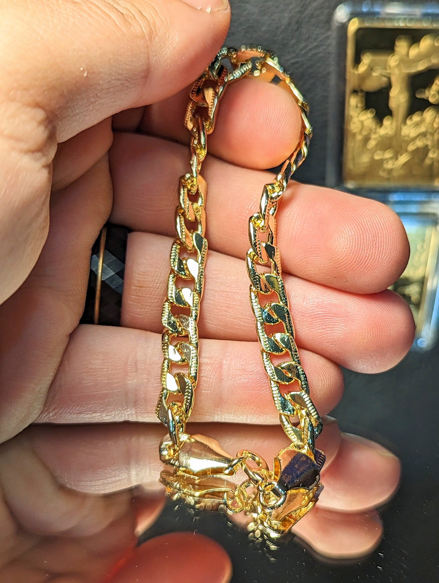 Златна гривна унисекс 22см