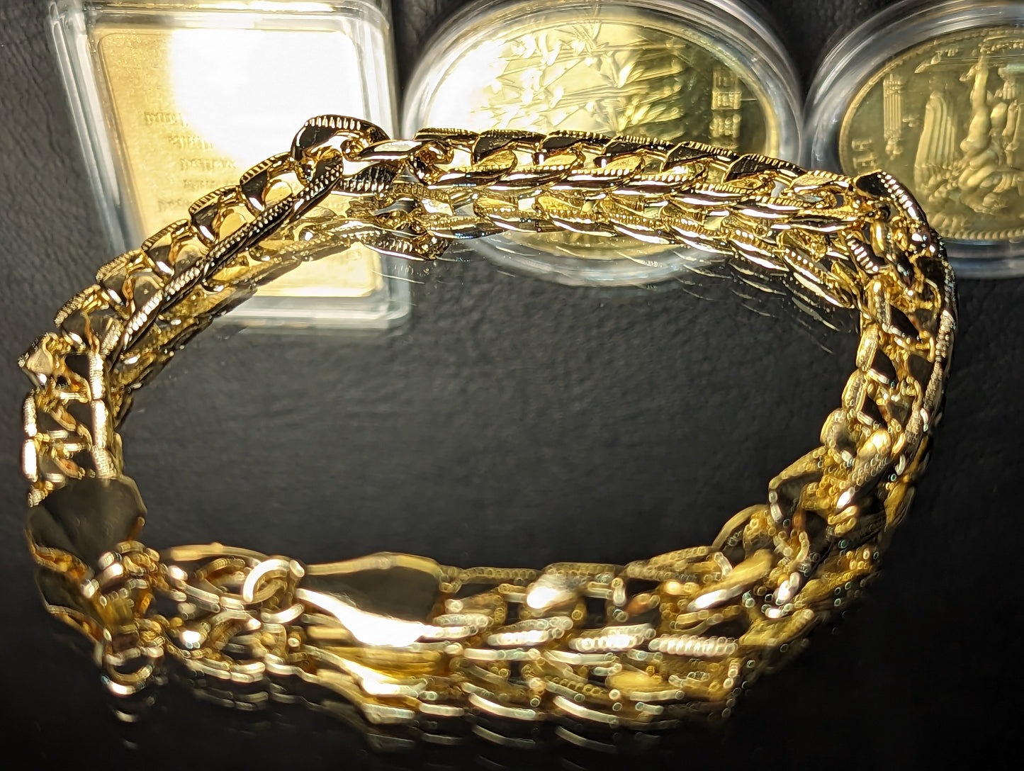 Златна гривна унисекс 22см