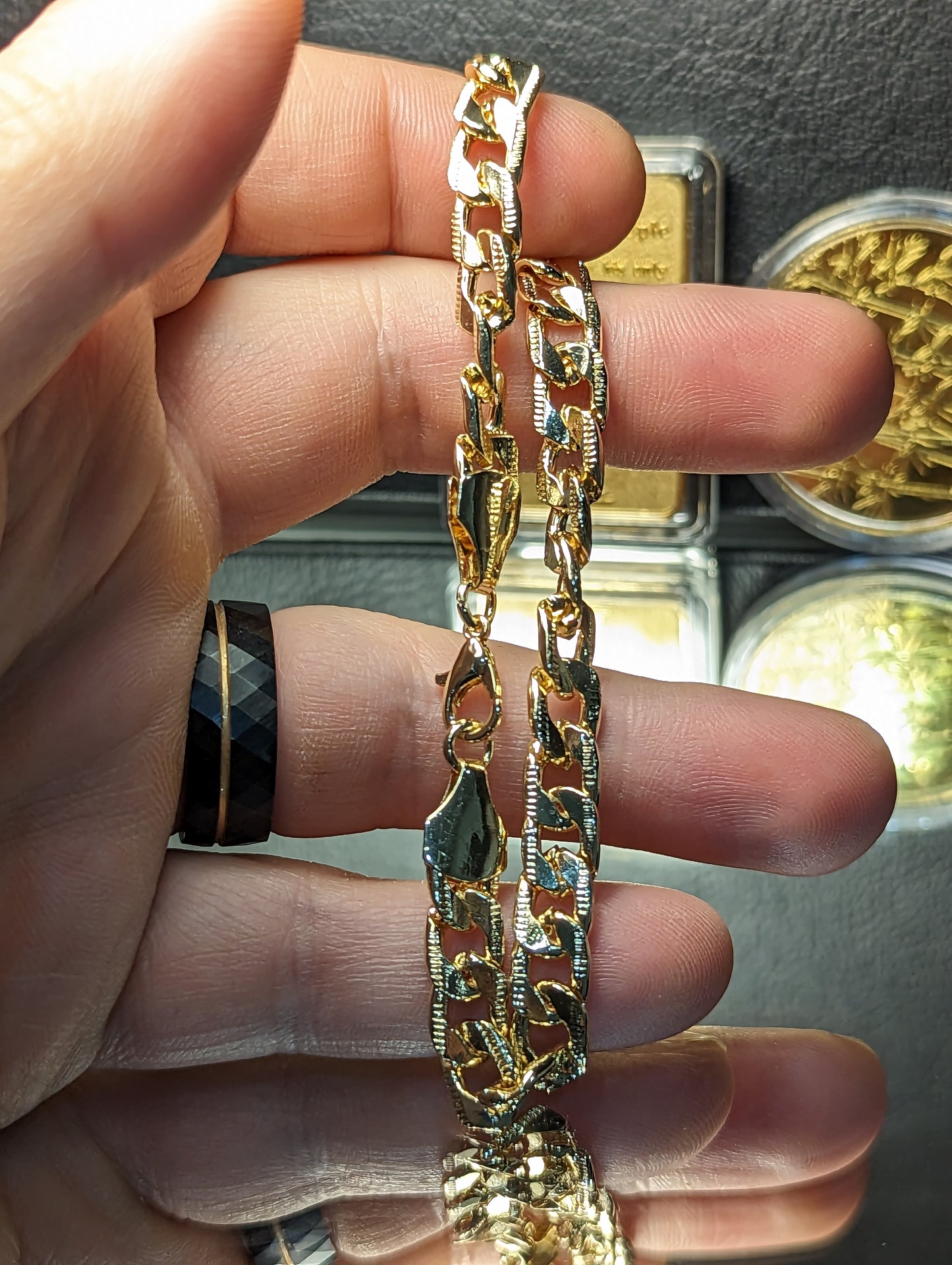 Златна гривна унисекс 22см