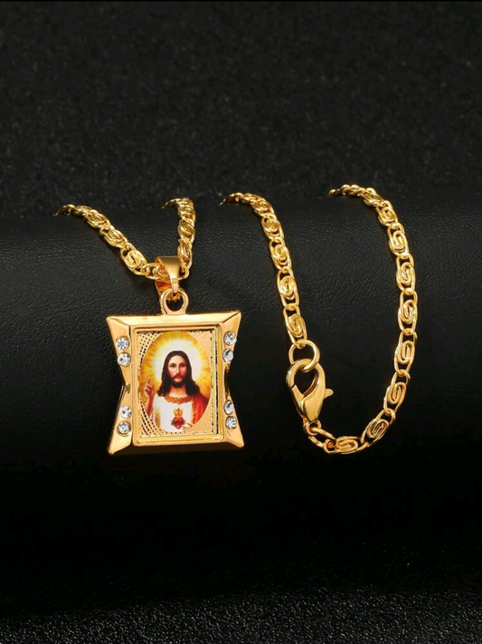 Златно ланче с висулка Исус Христос