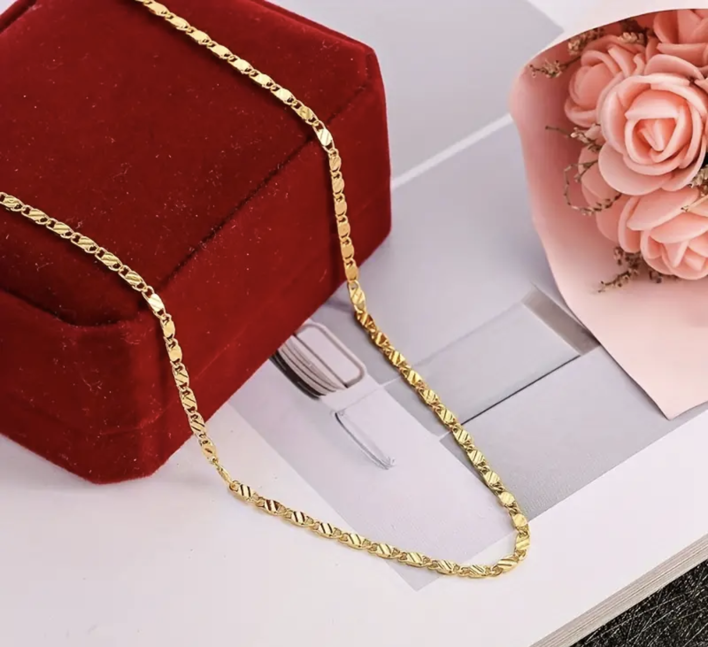 Златен ланец от медицинско злато 60 см