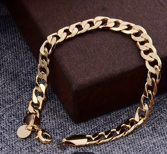 Златна масивна гривна унисекс