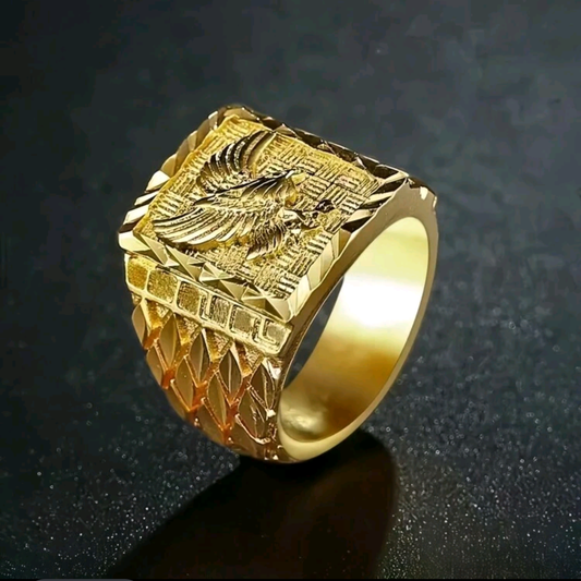 Златен мъжки пръстен орел