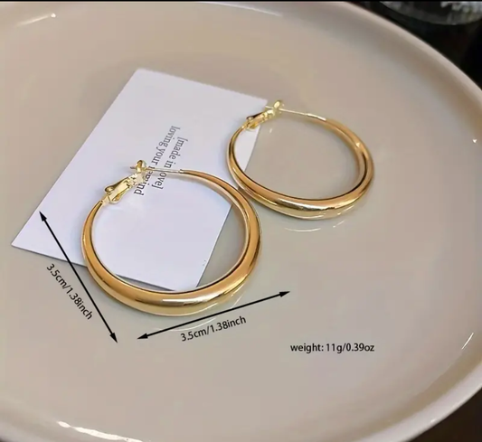 Златни детски обеци халки изработени от медицинско злато