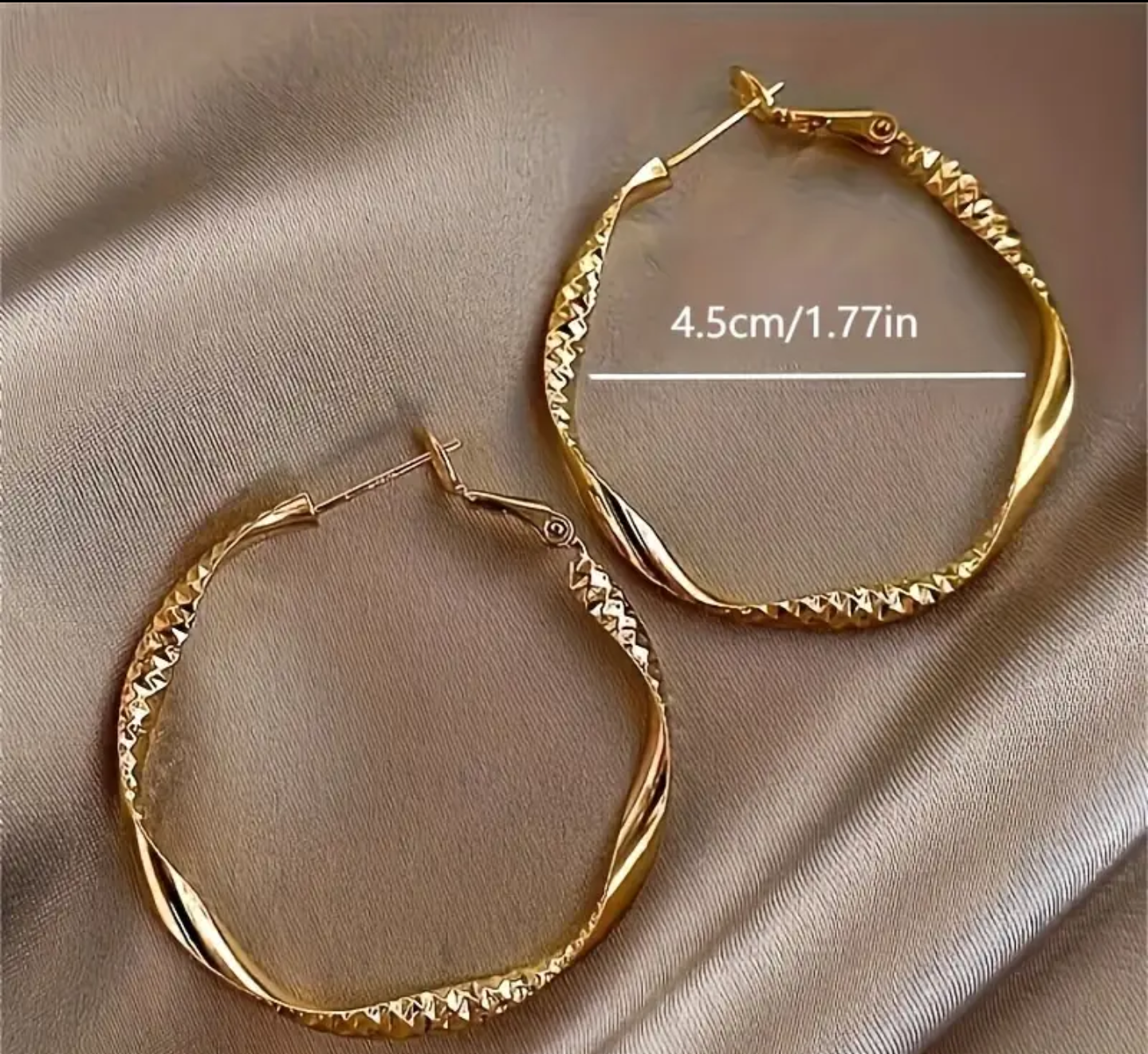 Златни дамски обеци халки 4.5 см