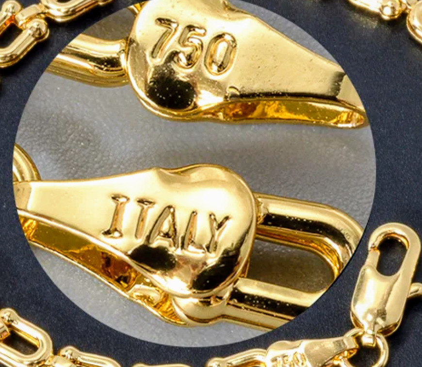 Златен ланец от медицинско злато с печат 750