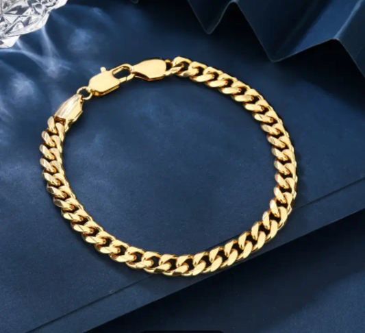 Златна класическа гривна унисекс изработена от медицинско злато