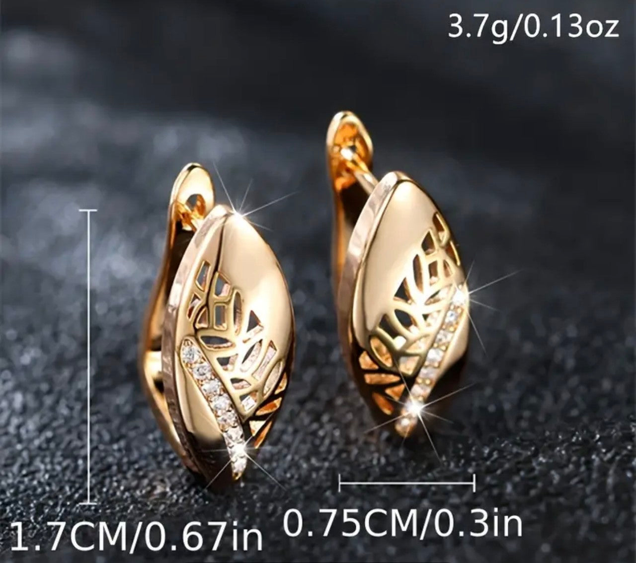 Златни дамски обеци бадем