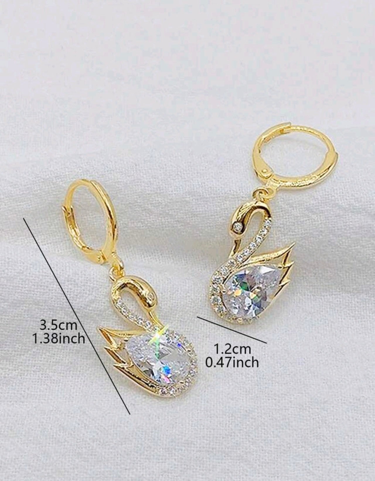 Златни дамски обеци лебеди. Обява номер 4