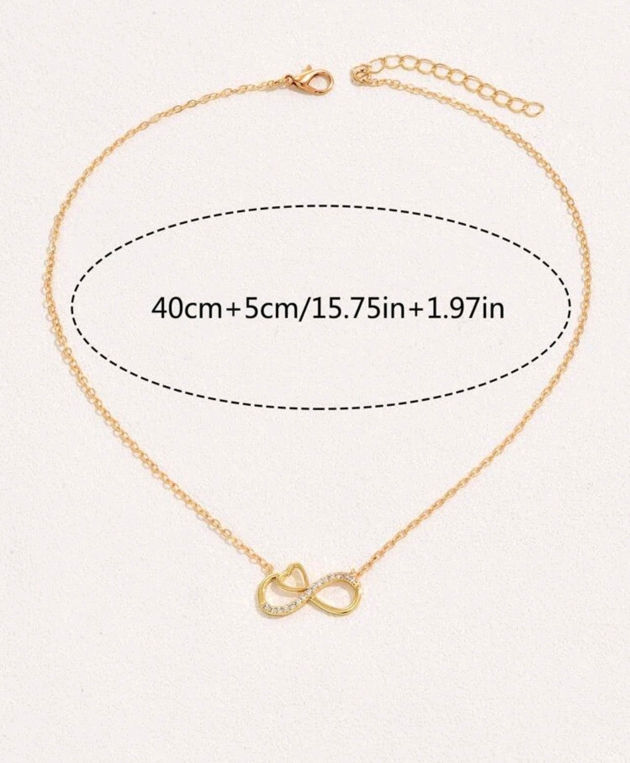 Златно дамско колие с висулка безкрайност. Обява номер 12