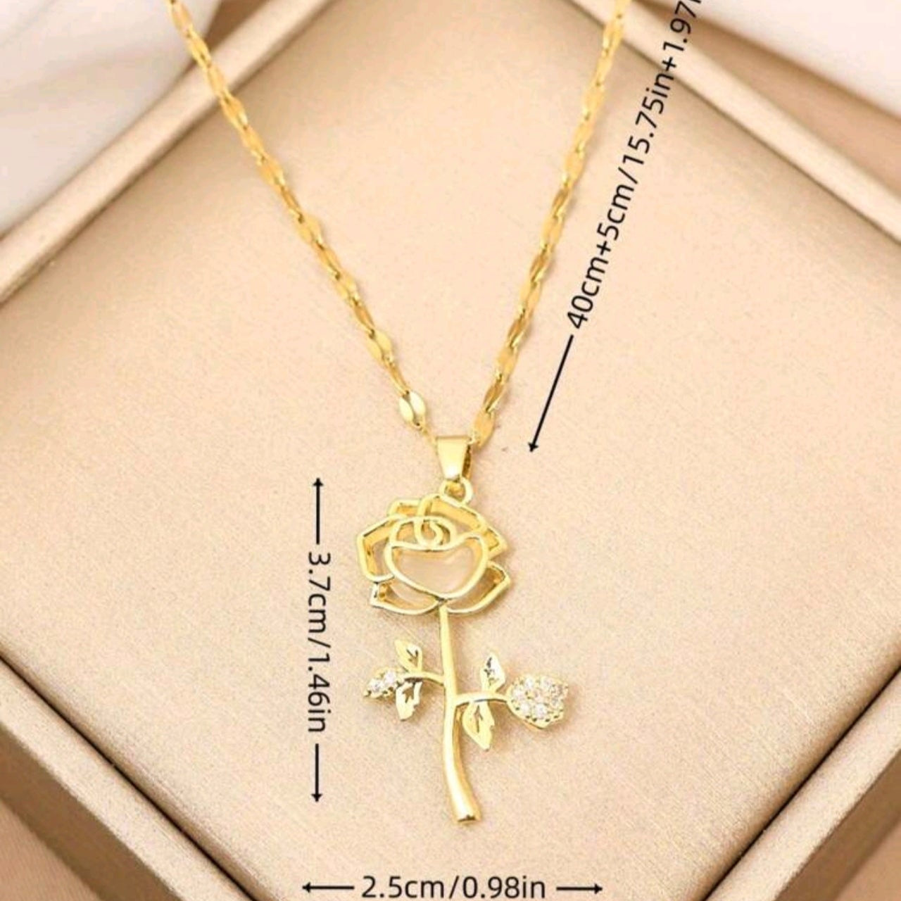 Златно дамско  колие роза  Обява номер 60