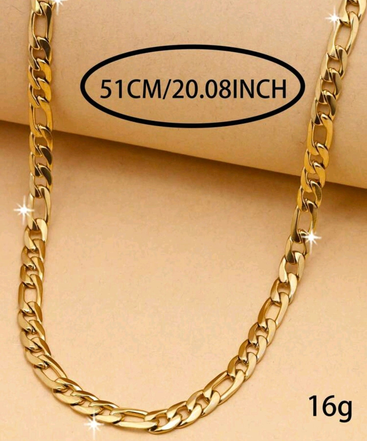 Масивен ланец унисекс 51 см 16гр. Изработен е от медицинско злато. Обява номер 51