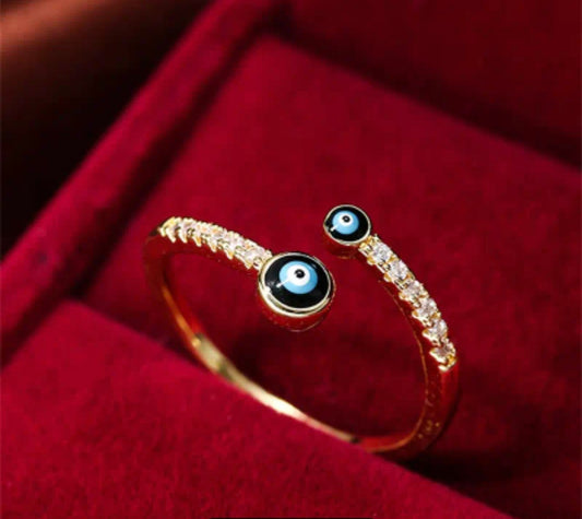 Златен дамски пръстен против уроки. Регулируем размер. Обява номер 66