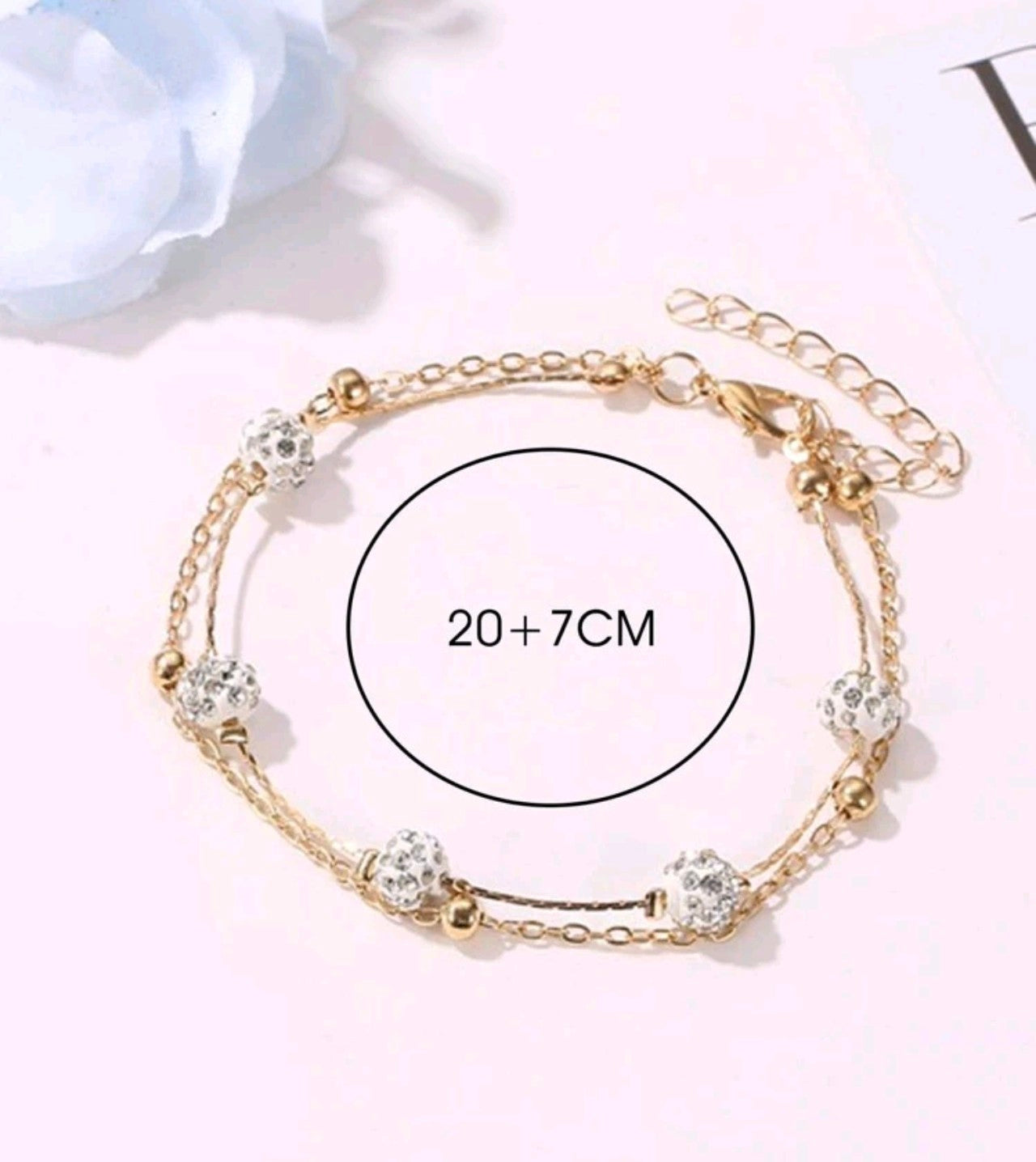 Златна дамска гривна за крак (глезен)