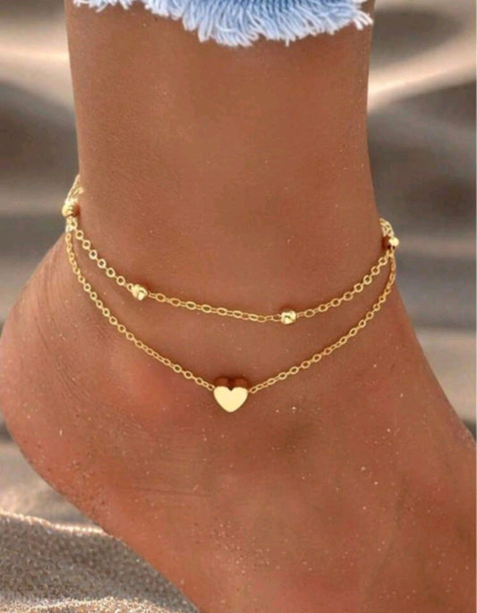 Златна дамска гривна за крак (глезен) обява номер 74