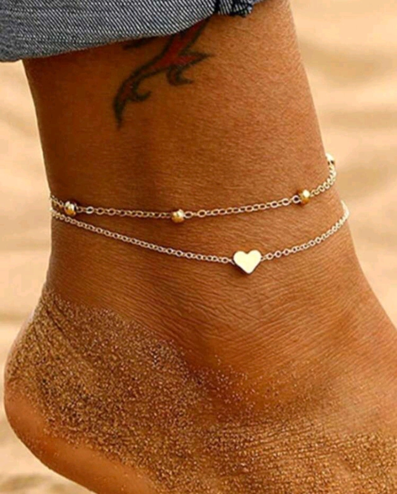 Златна дамска гривна за крак (глезен) обява номер 74