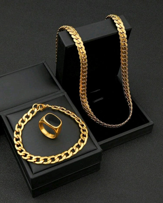 Златен комплект пръстен гривна и ланец от медицинско злато. Обява номер 101