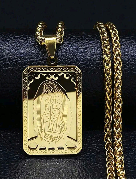 Златен масивен ланец с висулка Дева Мария. Обява номер 97