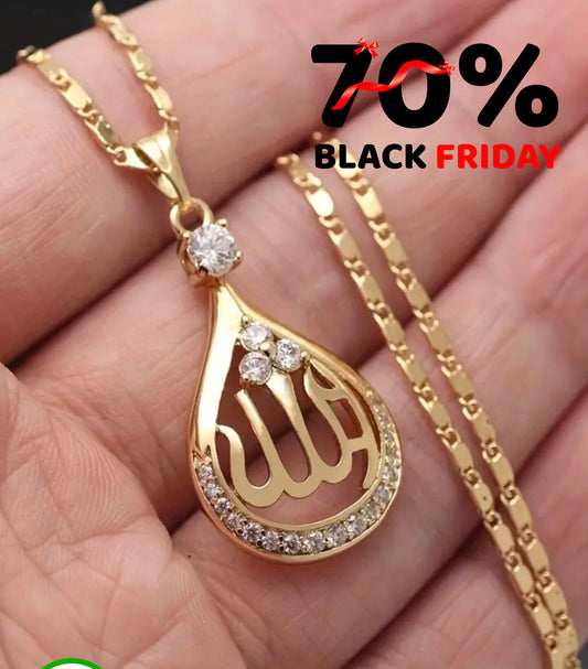 Златно дамско колие с висулка намалена цена за черния петък !