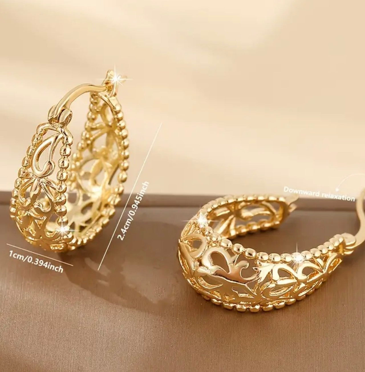 Златни обеци кухи халки. Обява номер 201