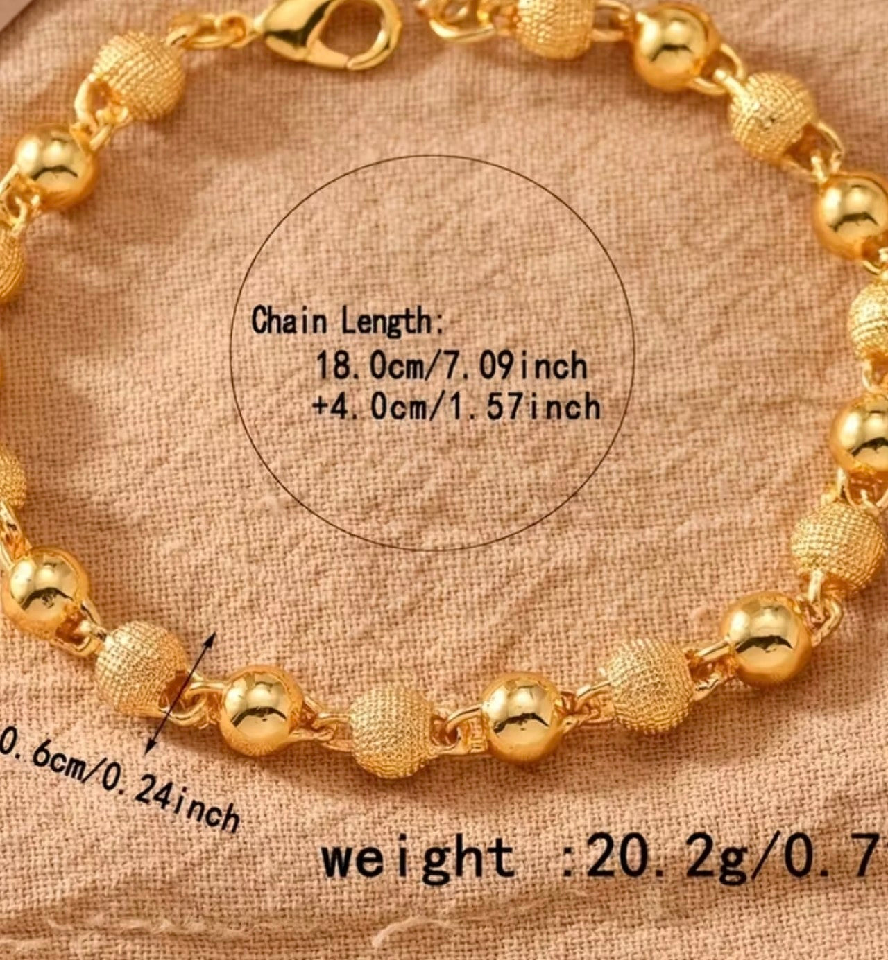 Златна дамска гривна топчета обява номер 59