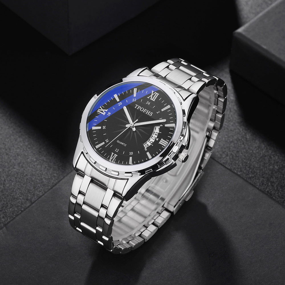 Висок клас мъжки кварцов часовник (стомана) водоустойчив!