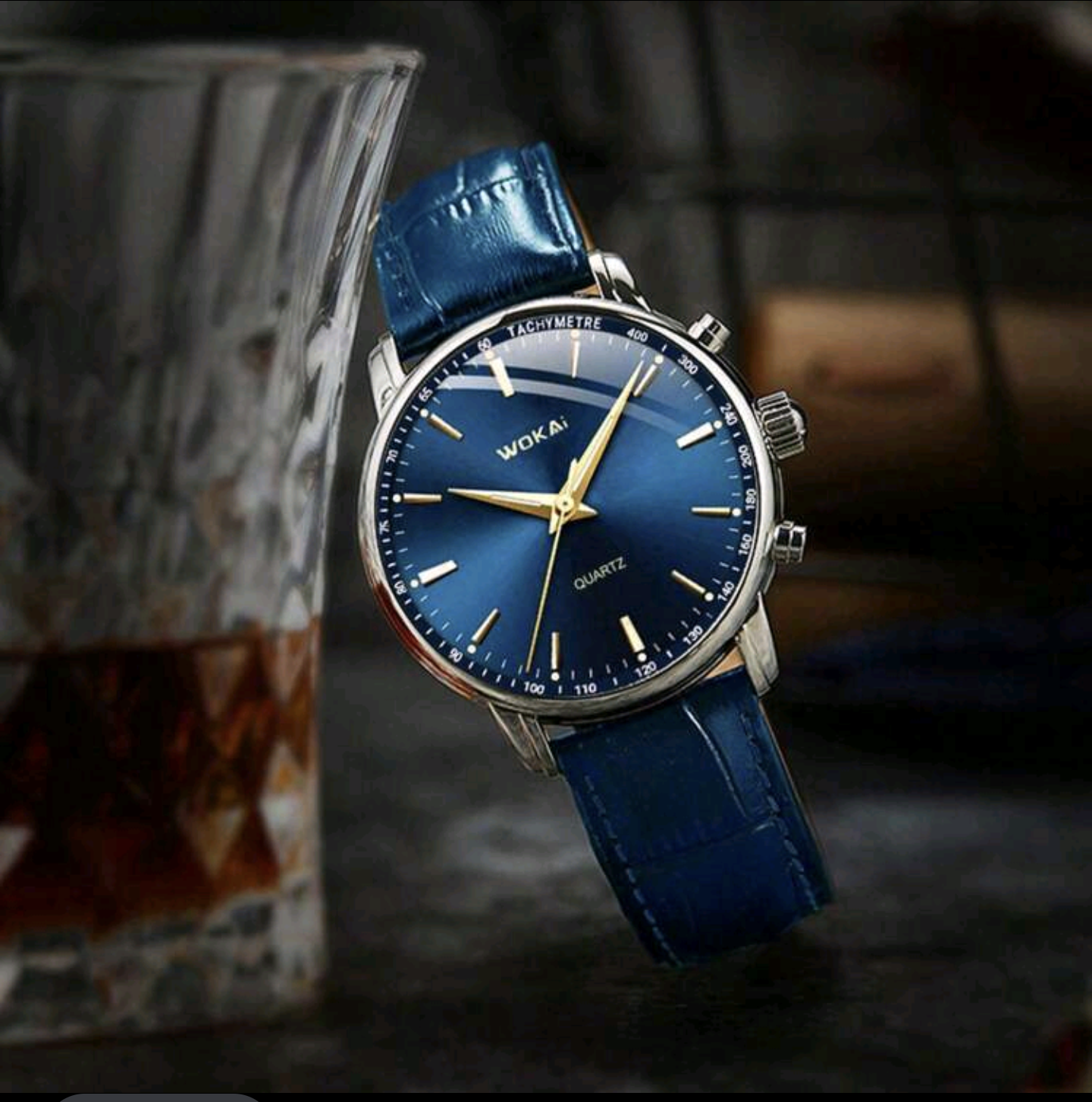 Официален мъжки кварцов часовник с кожена верижка. Обява номер 28