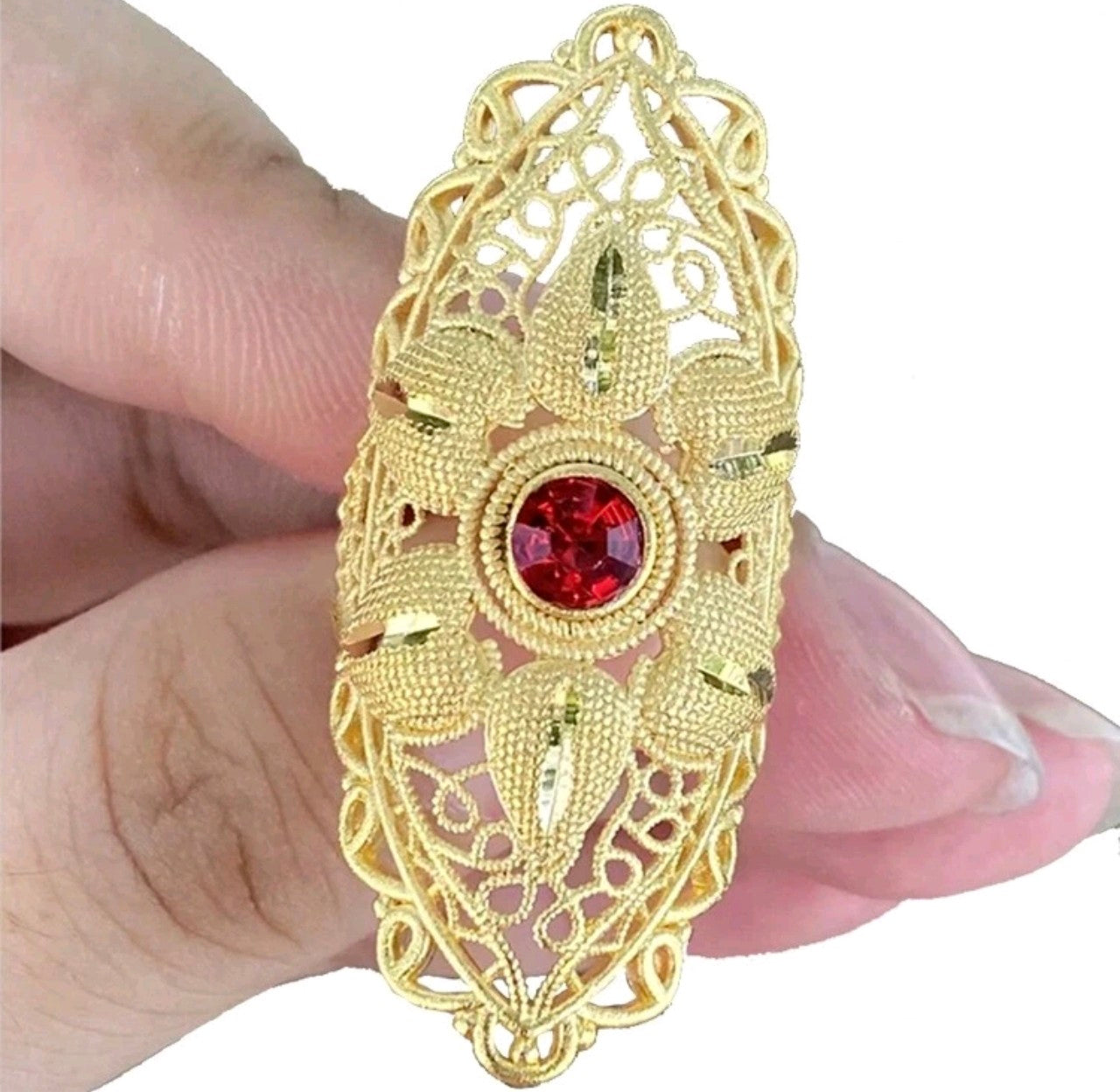 Масивен златен дамски пръстен за цял пръст