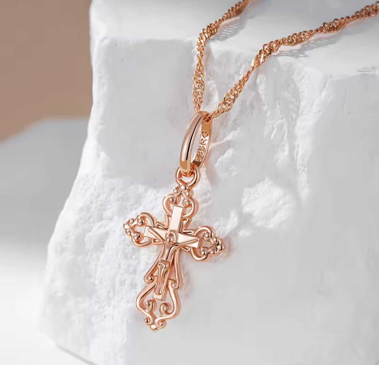 Златно ланче с кръст печат 585. Обява номер 4