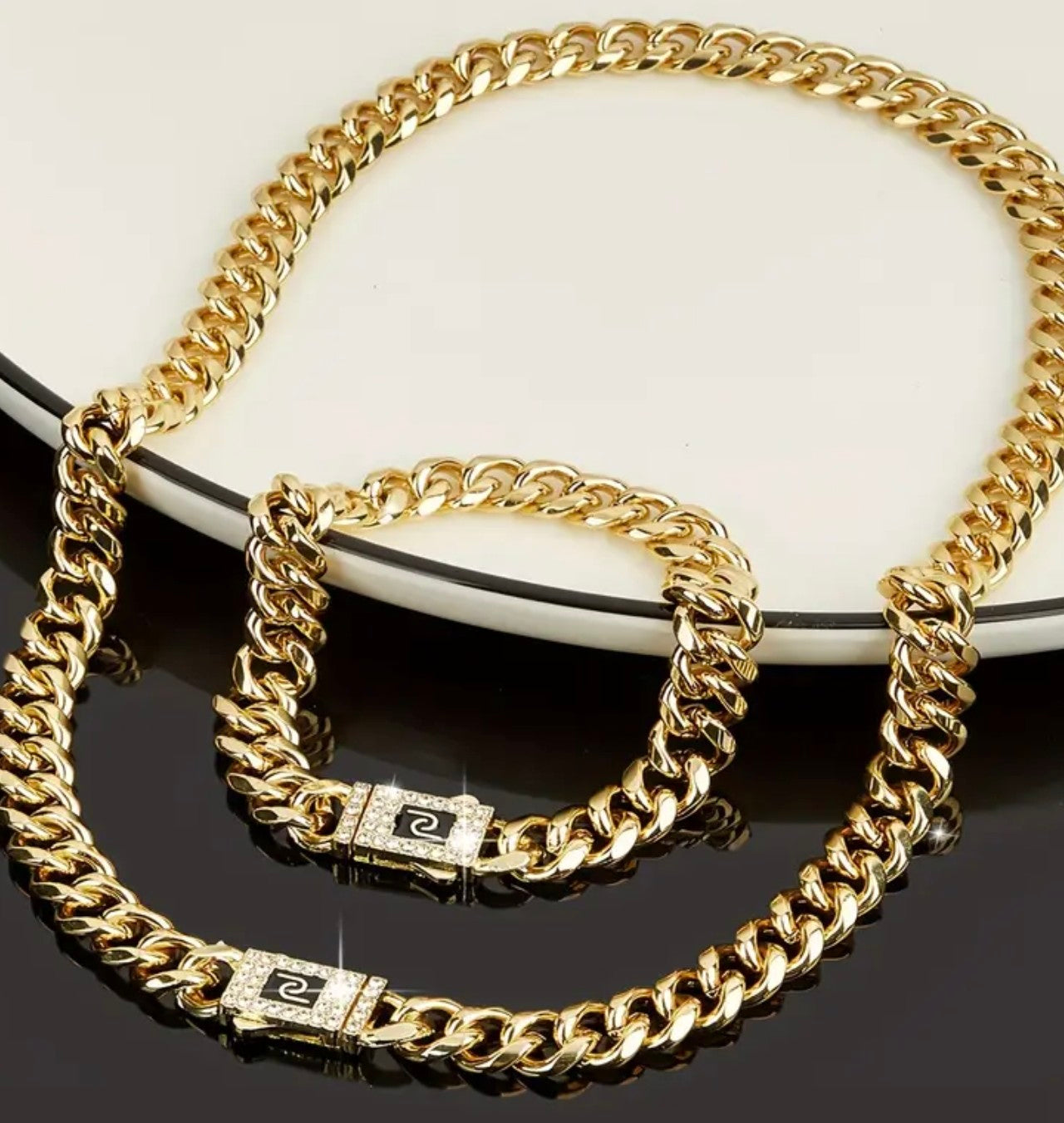 Златен комплект масивен ланец и масивна гривна. Обява номер 100