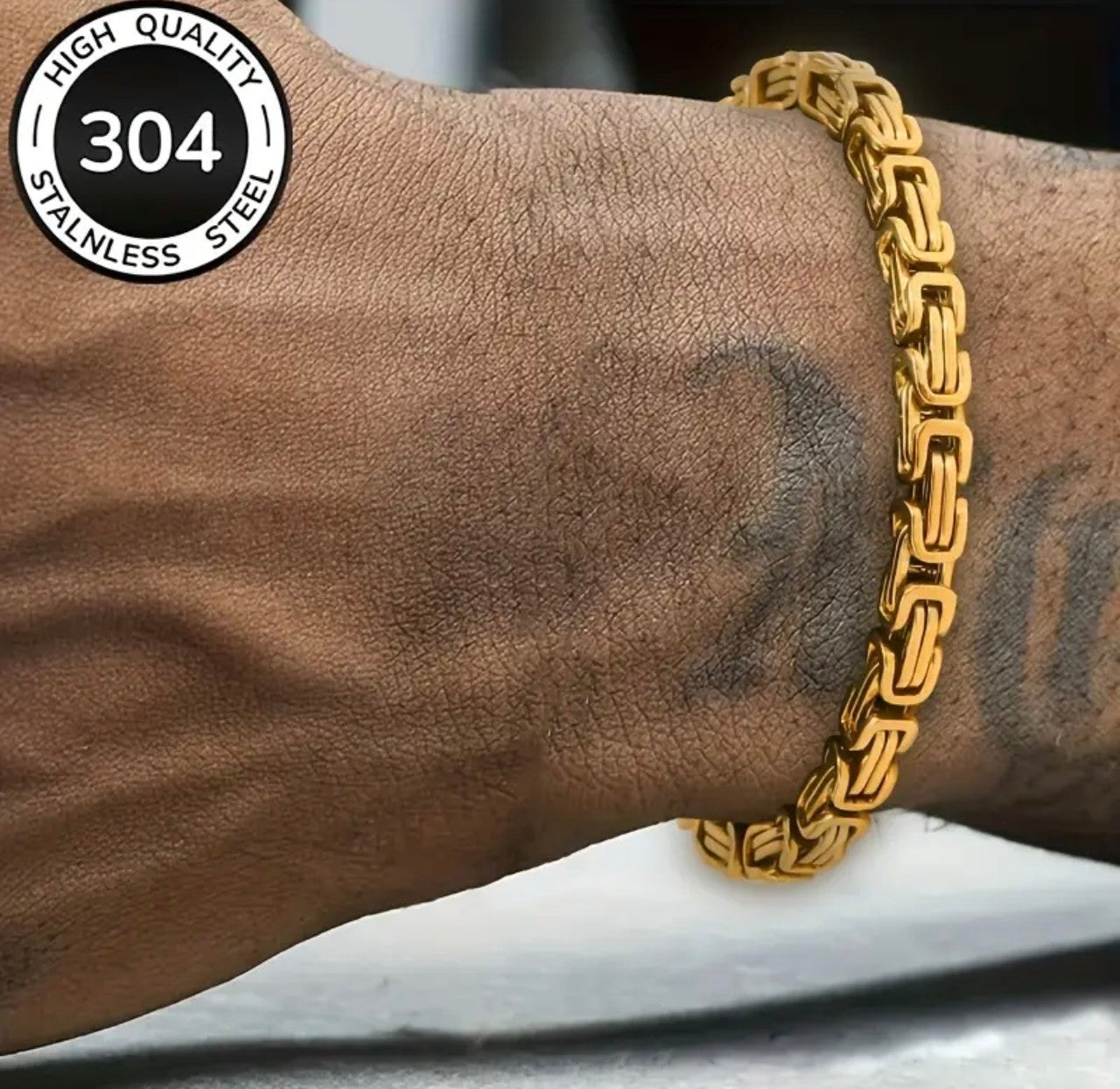 Златна мъжка гривна от медицинско злато „Imperial“ – стил, сила и престиж 21см