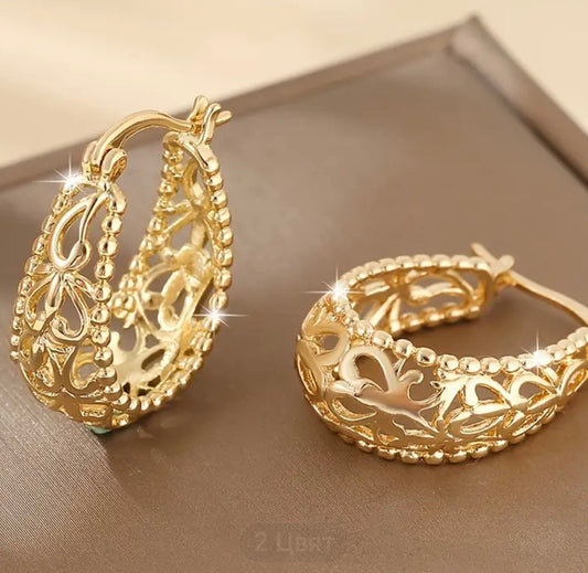 Златни обеци кухи халки. Обява номер 201