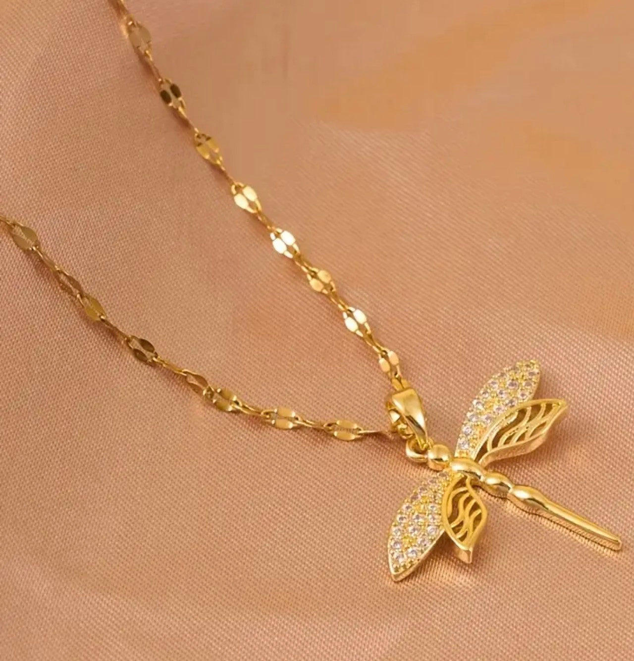 Златно дамско колие водно конче