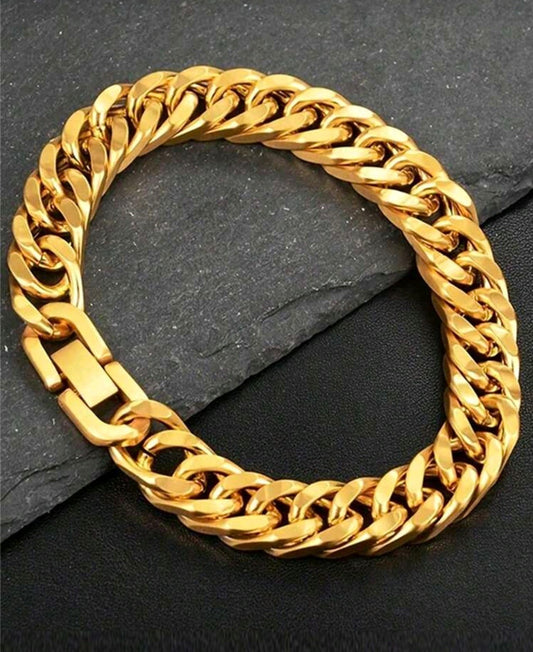 Супер масивна златна мъжка гривна 23 см 1см дебелина 33 грама. Обява номер 145