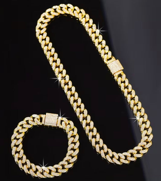 Златен комплект масивен ланец и гривна Обява номер 104