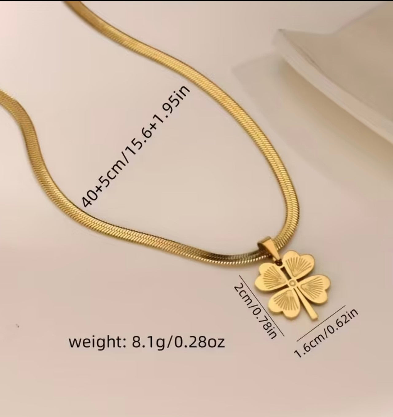 Златно дамско колие детелина втори модел