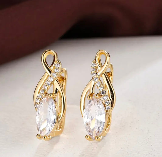 Златни дамски обеци златна хармония. Обява номер 212